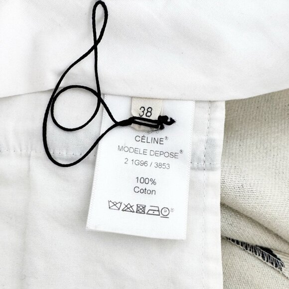 Céline by Phoebe Philo black and ivory abstract animal print wide leg pant denim - Picture 5 of 6